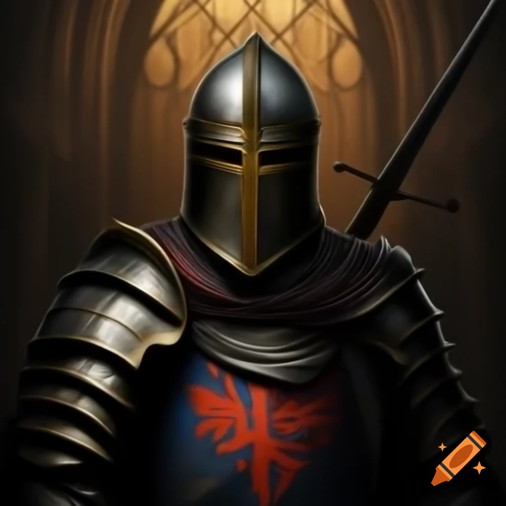 Old knight in armor, depicting a fallen warrior