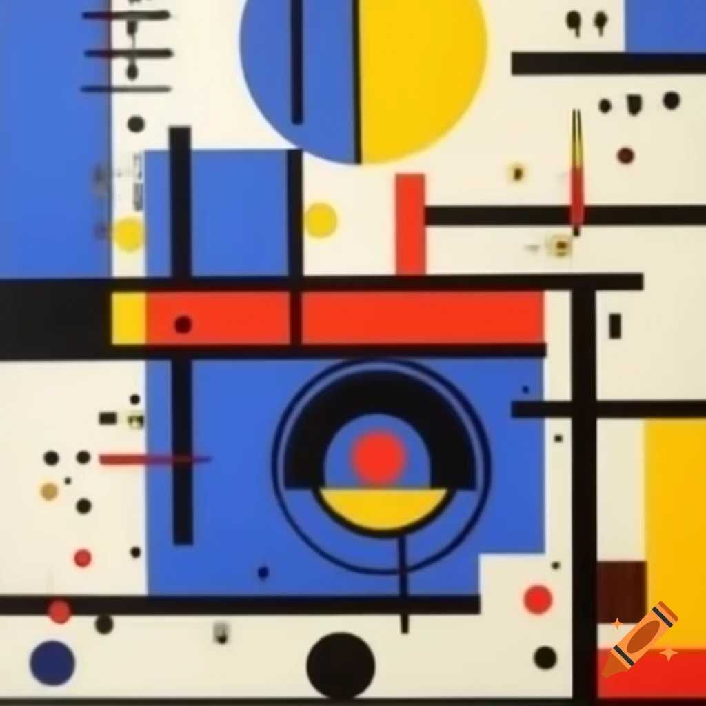 Suprematist style abstract painting