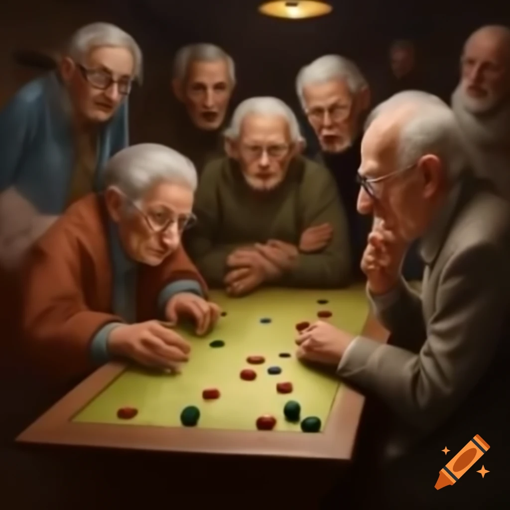 Elderly people enjoying games with humorous moments