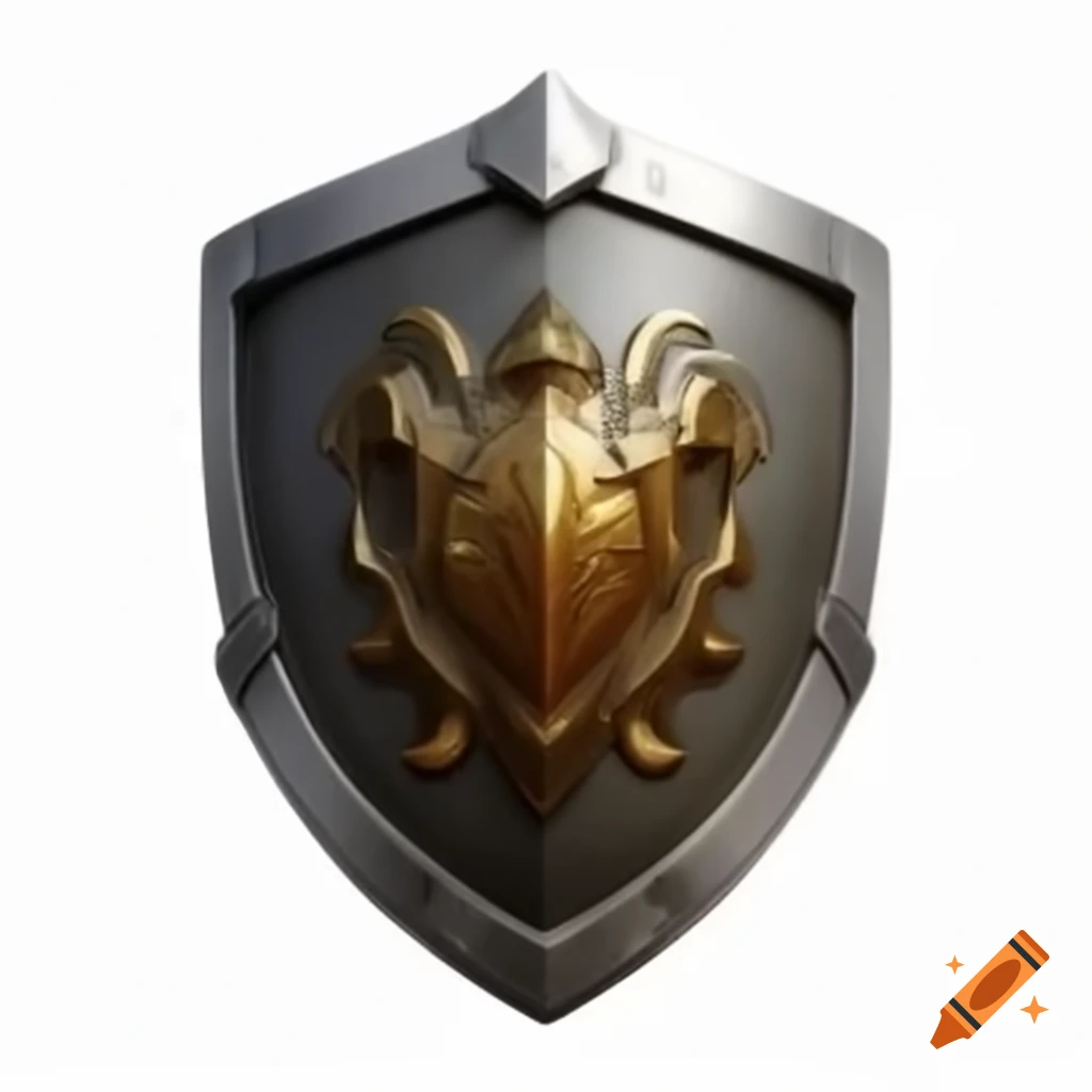 Stylized gothic crest shield design for user interface button