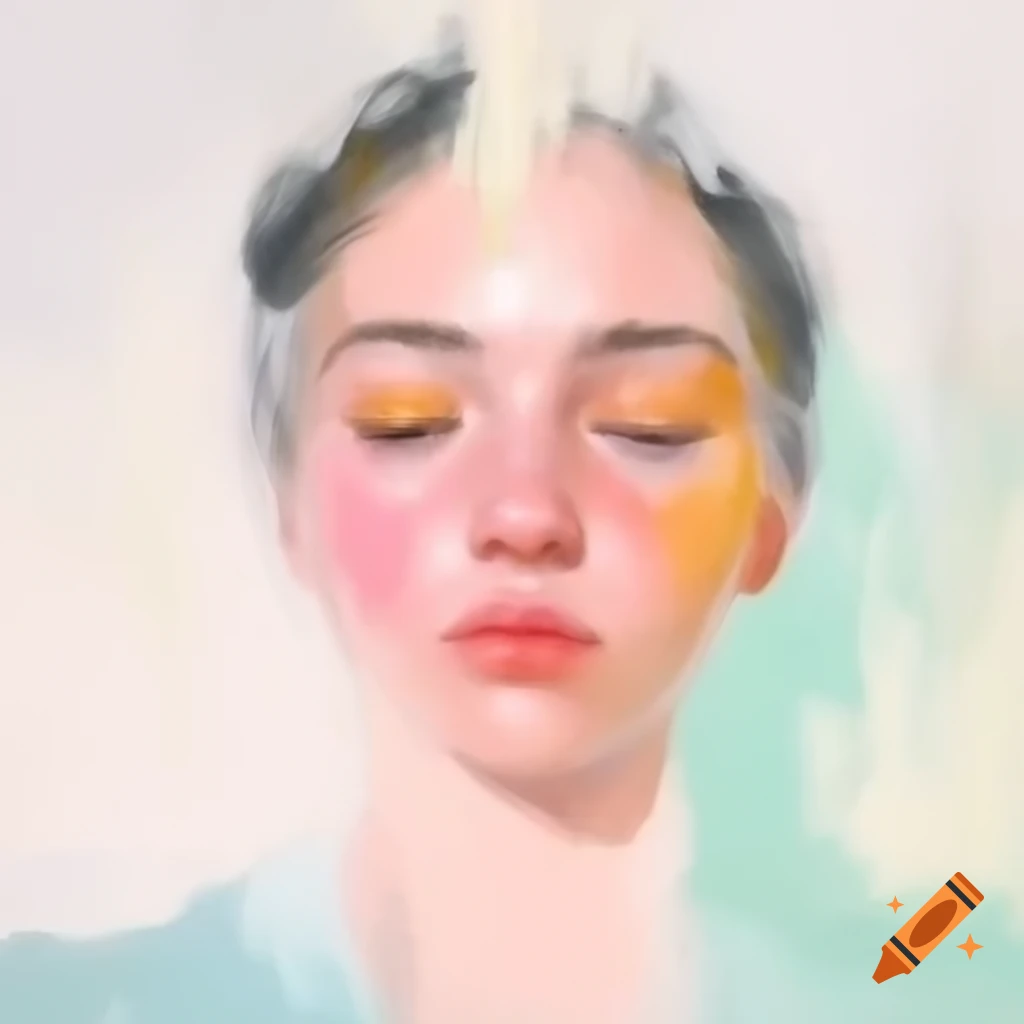 Minimalistic painting with soft pastel colors and abstract background