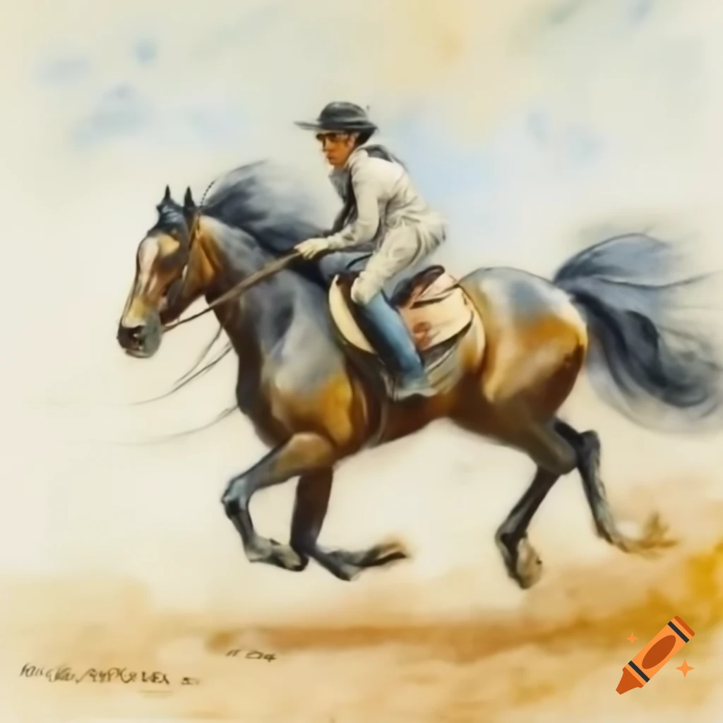 Horse running in the style of Claude Monet