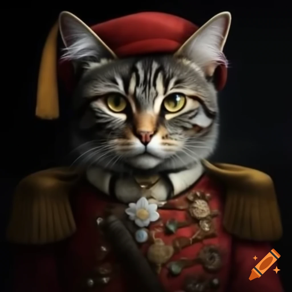 Cat depicted in Impressionist art style