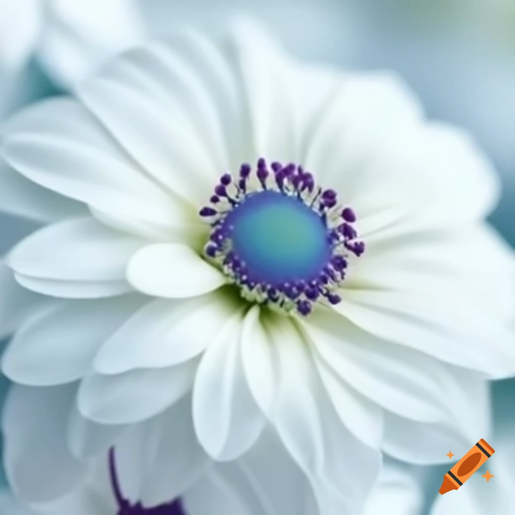 Flower with white and baby blue petals