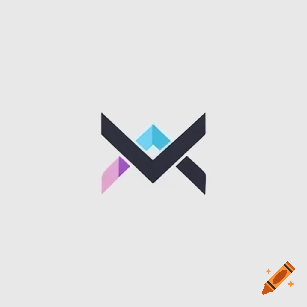 Flat modern geometric mail logo in abstract design