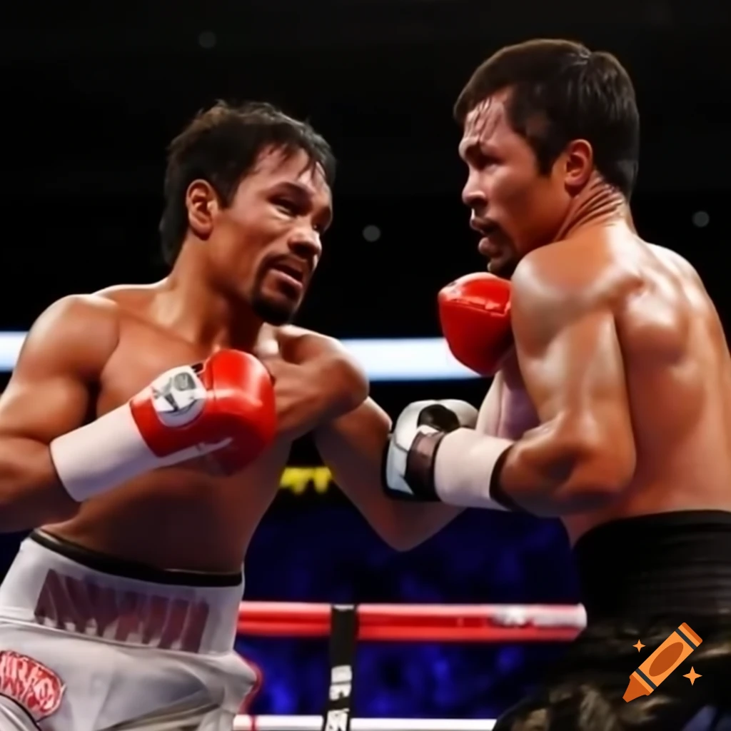 Manny Pacquiao in a boxing match against Floyd Mayweather