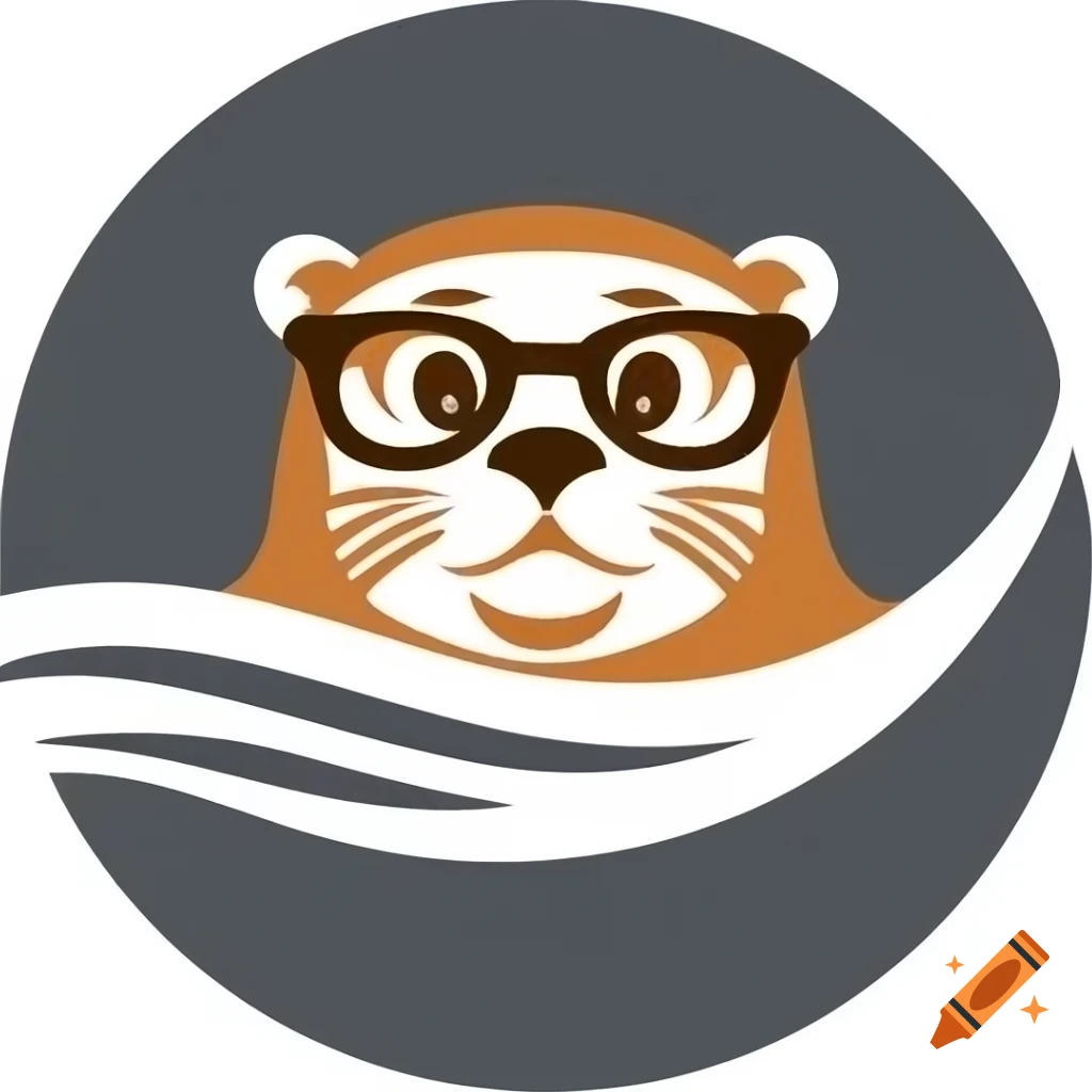 Logo featuring stylized letters AB and an otter with glasses, surrounded by waves