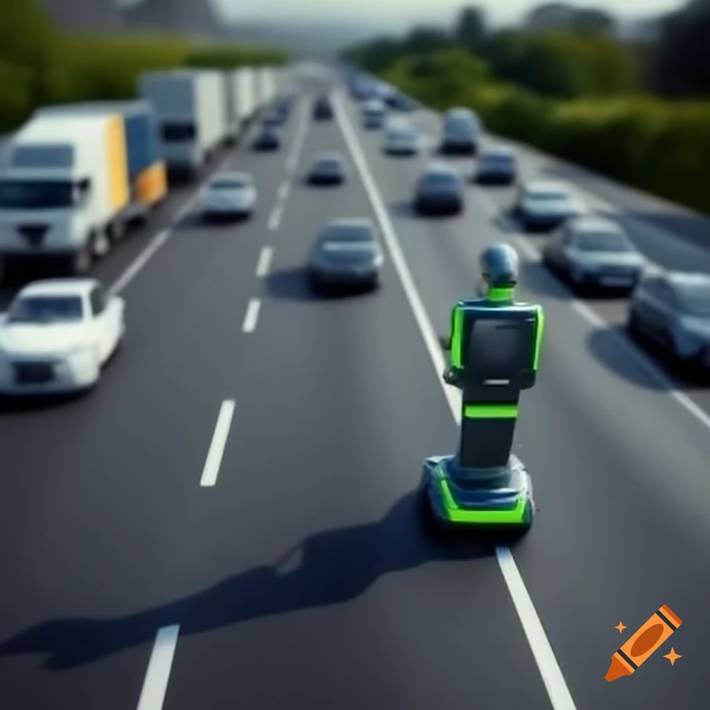 Robot managing heavy traffic congestion