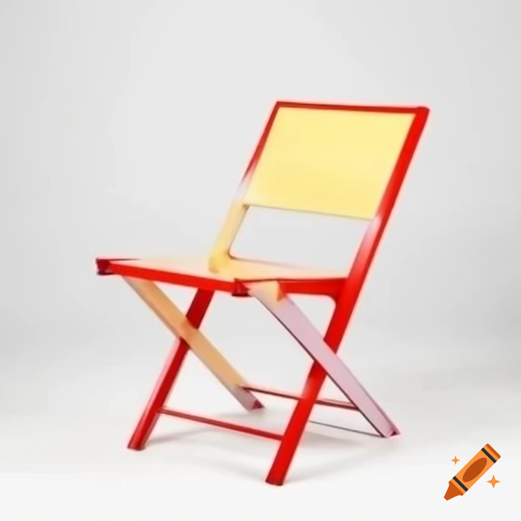 Postmodern folded chair in joke shape made of melted acrylic