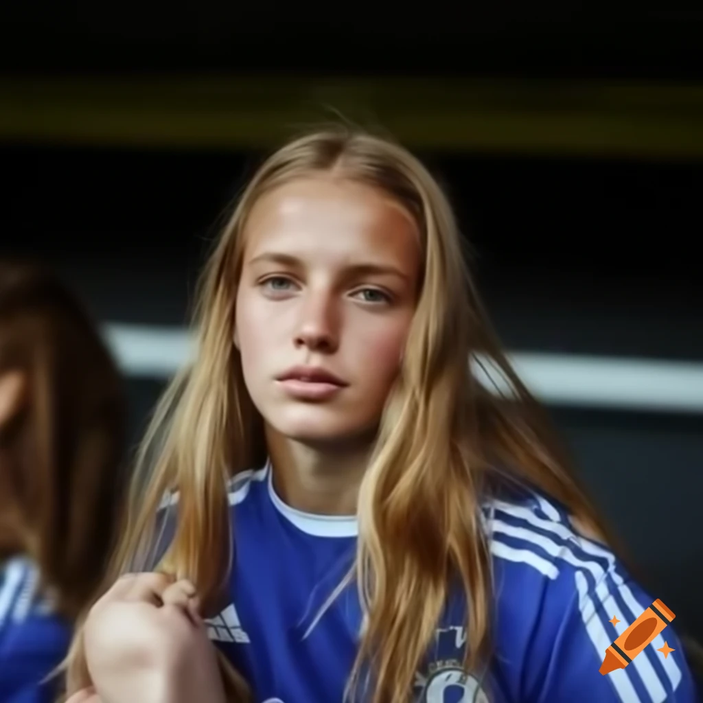 Young female German-Spanish football player from Chelsea with light brown skin
