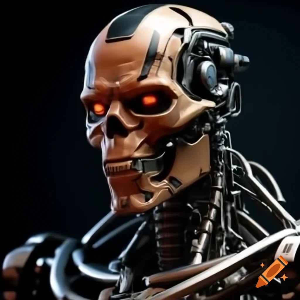 Realistic endoskeleton of a futuristic robot