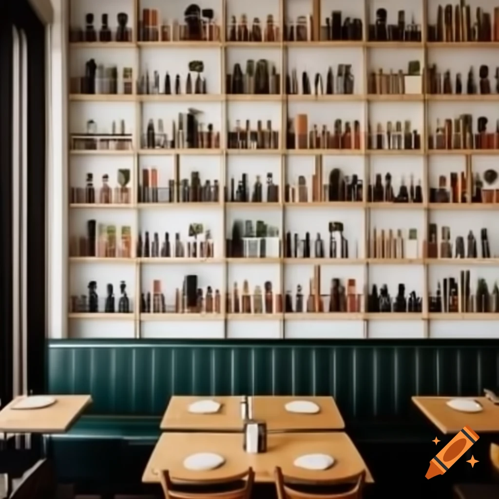 Wall of a cafe showcasing decor and ambiance
