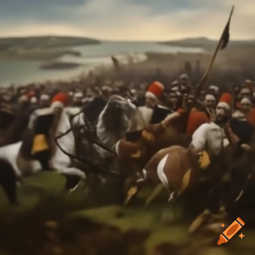 Historical scene of the Battle of Hastings