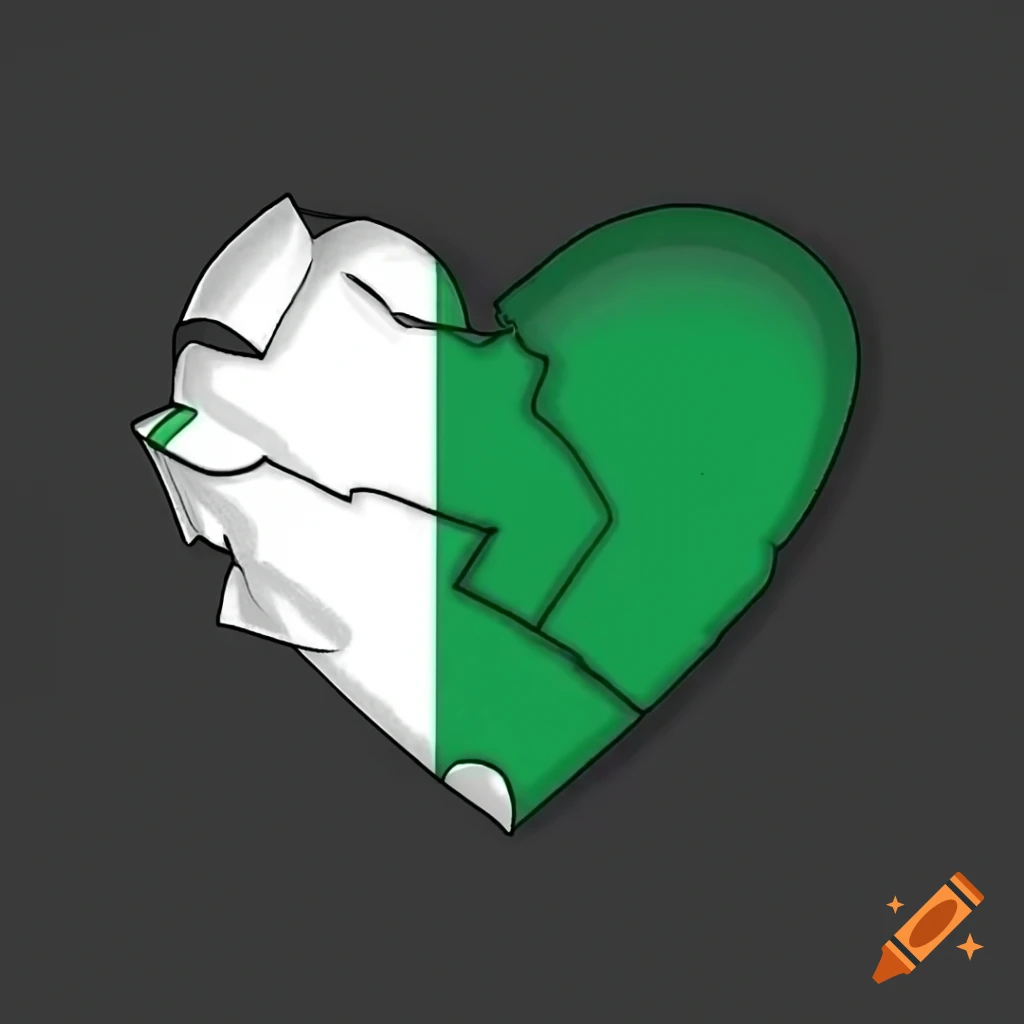 Art depicting a heartbroken Nigeria flag