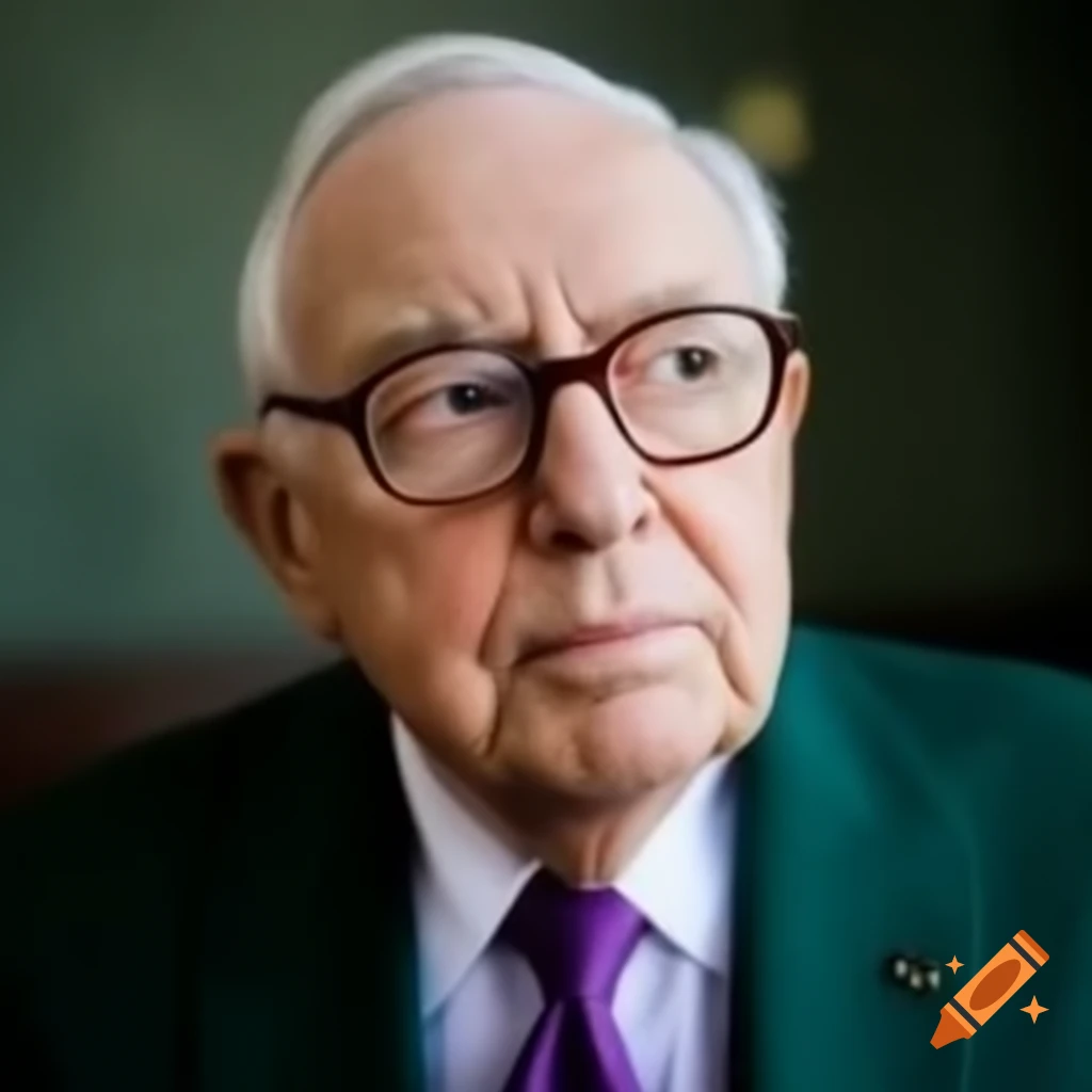 Serious politician in dark green suit and purple tie