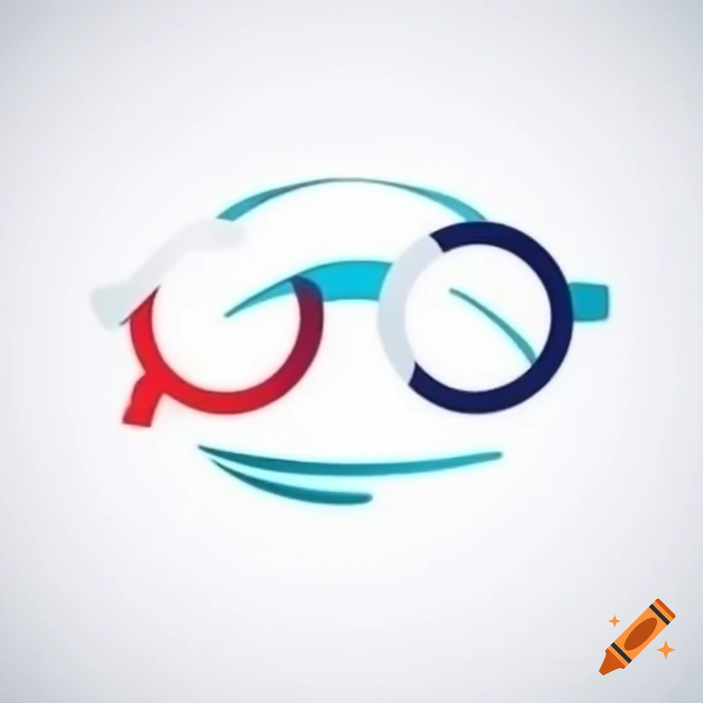 Modern glasses logo featuring one clear and one playful glass
