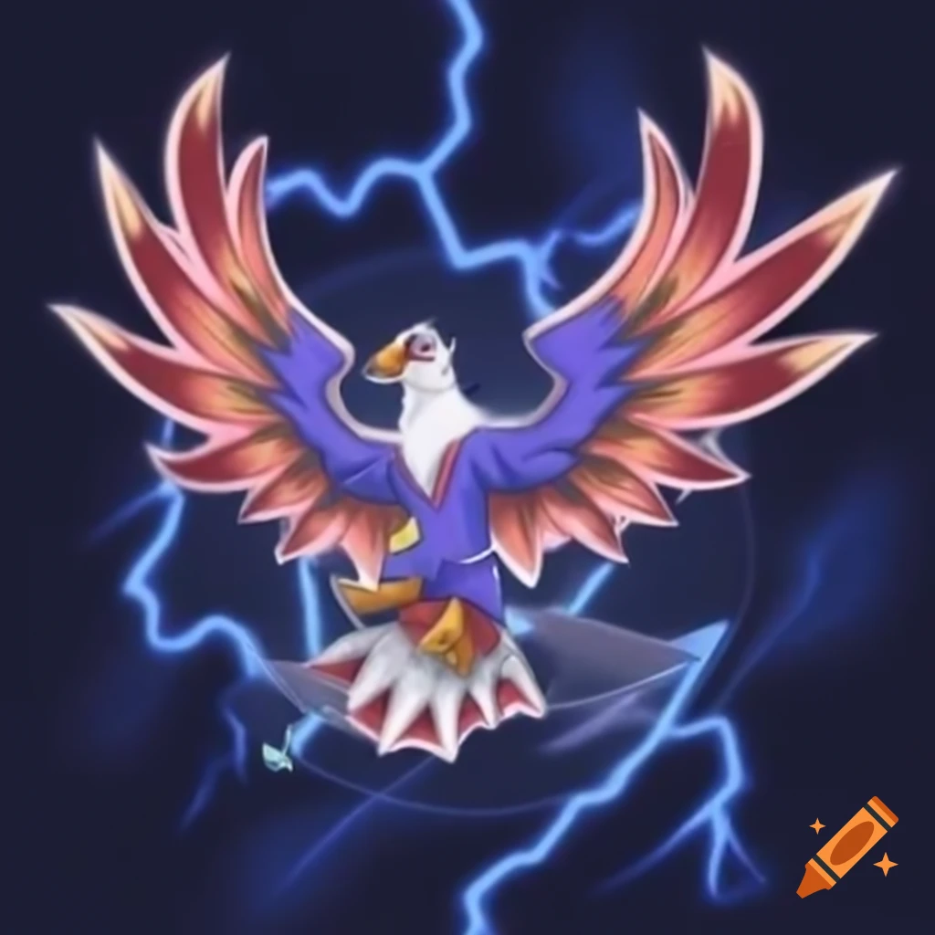Neo spacian magnet thunderbird from yu gi oh card art lightning