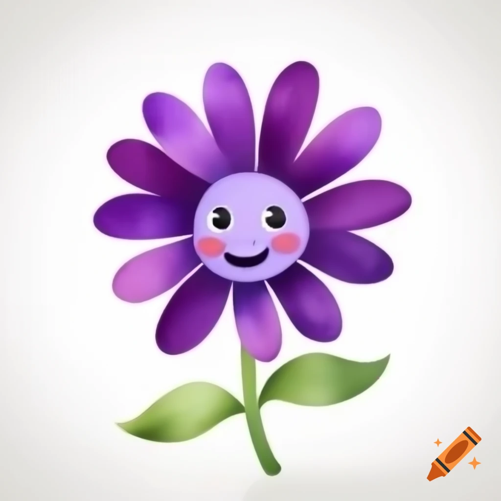 Cute happy flower in cartoonish watercolor style on craiyon