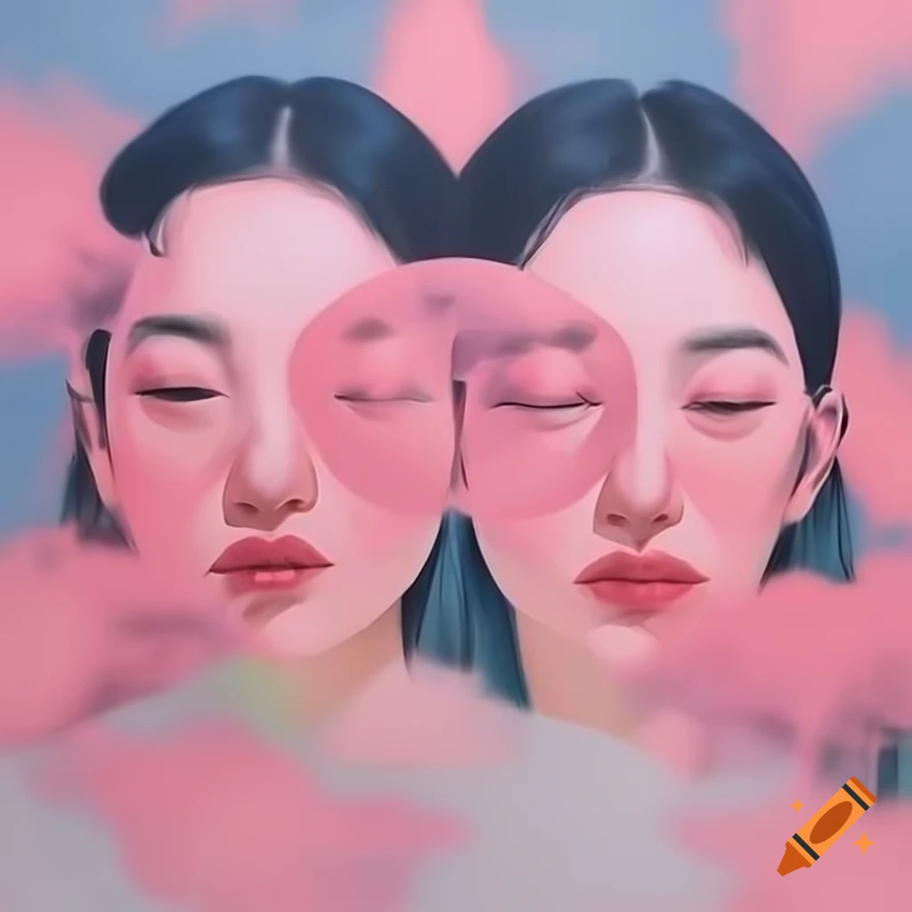 Minimalist portraits in soft pastel tones with subtle shadows