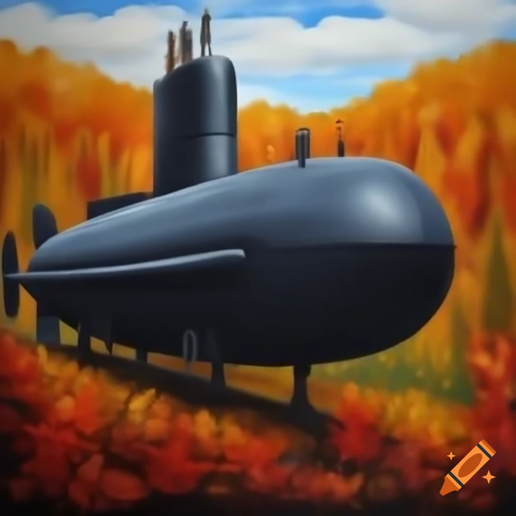 Submarine observing fall foliage in Vermont