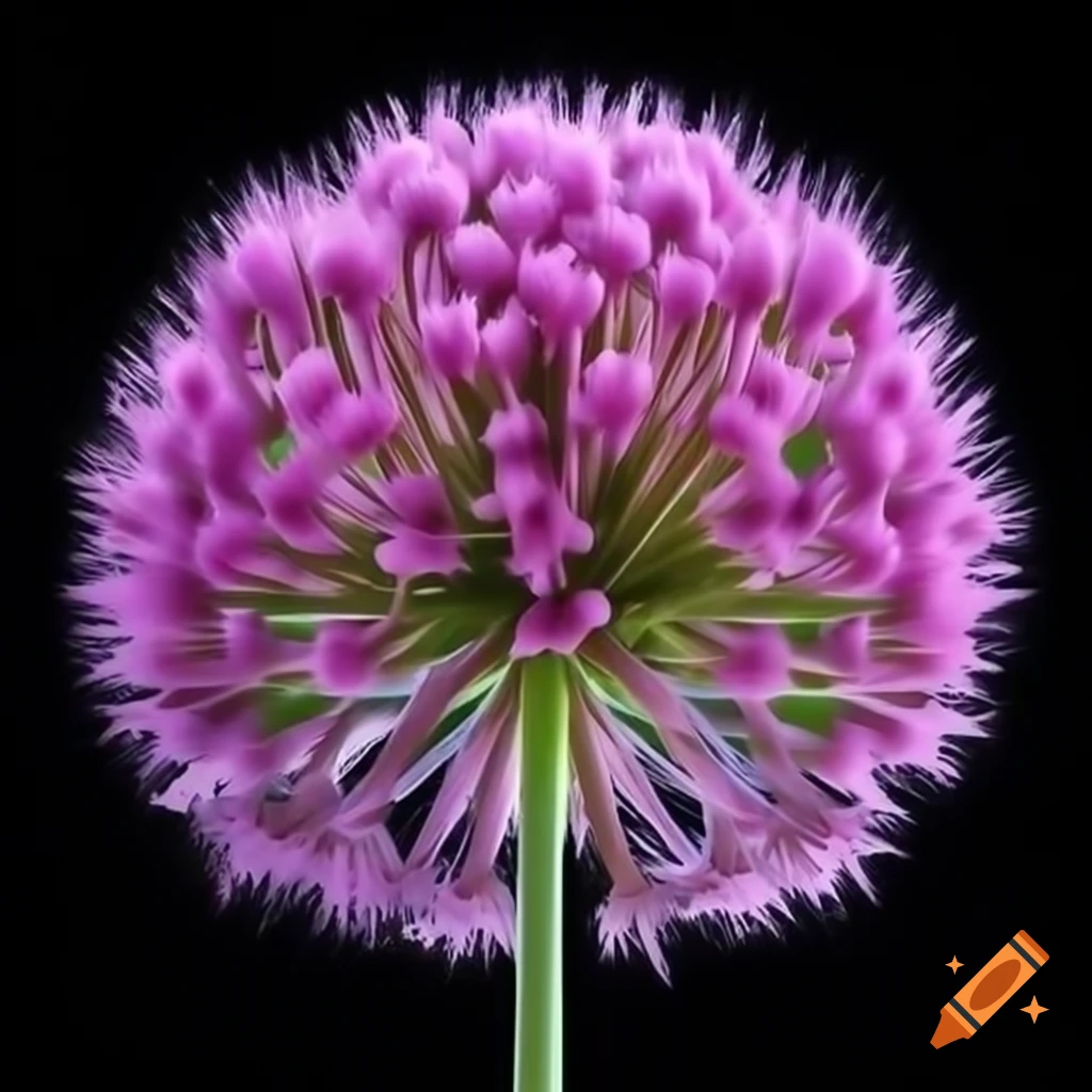 Hyperrealistic texture of allium flower in high definition