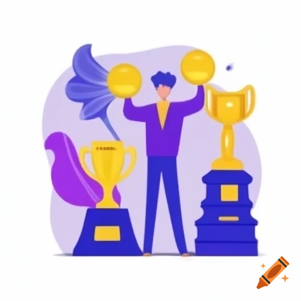 Person showcasing various awards and trophies on craiyon