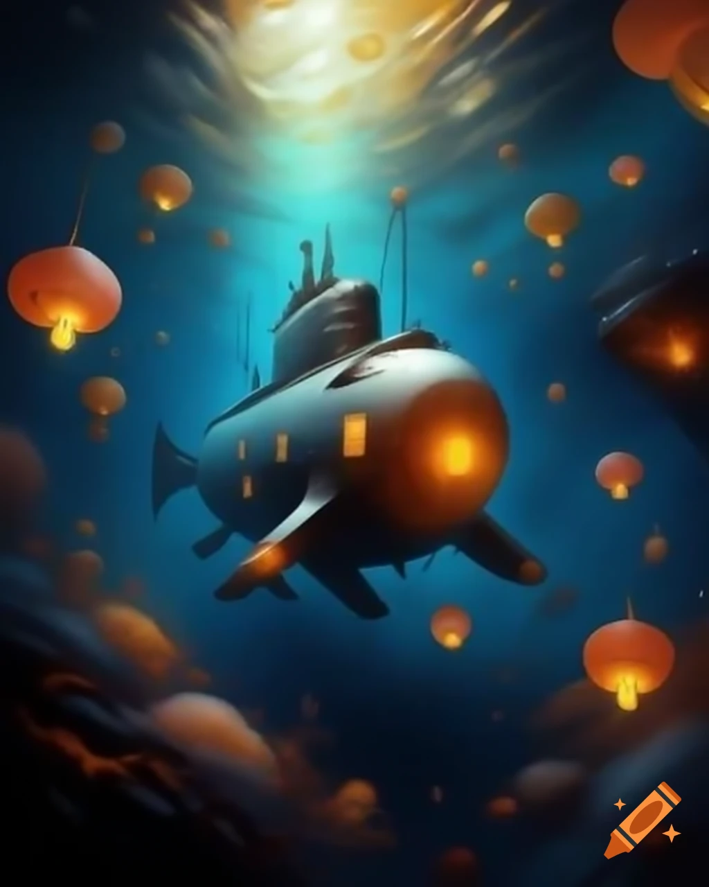 santa-claus-on-partially-surfaced-submarine-on-craiyon