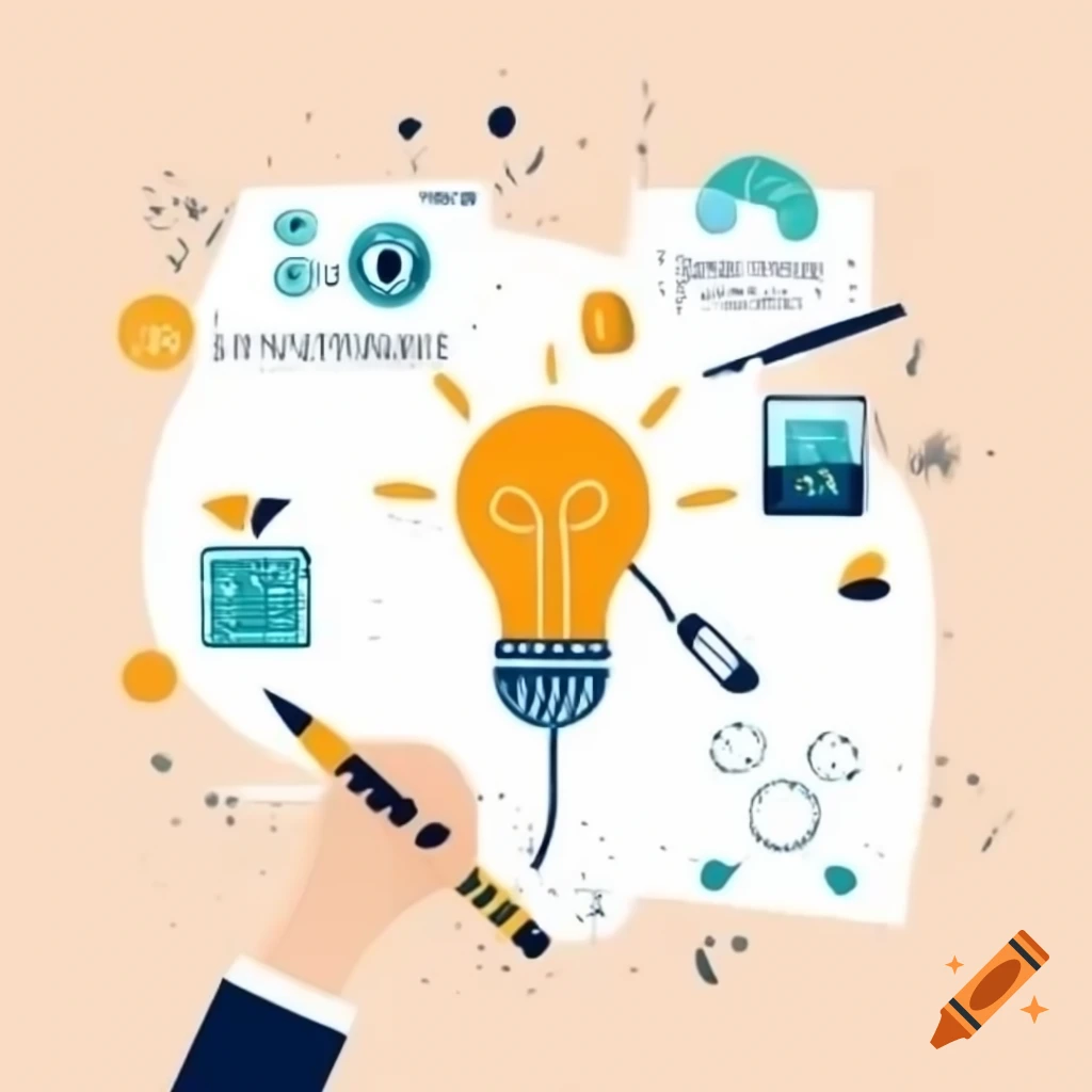 Drawing theme of science, technology, and innovation for a secure future