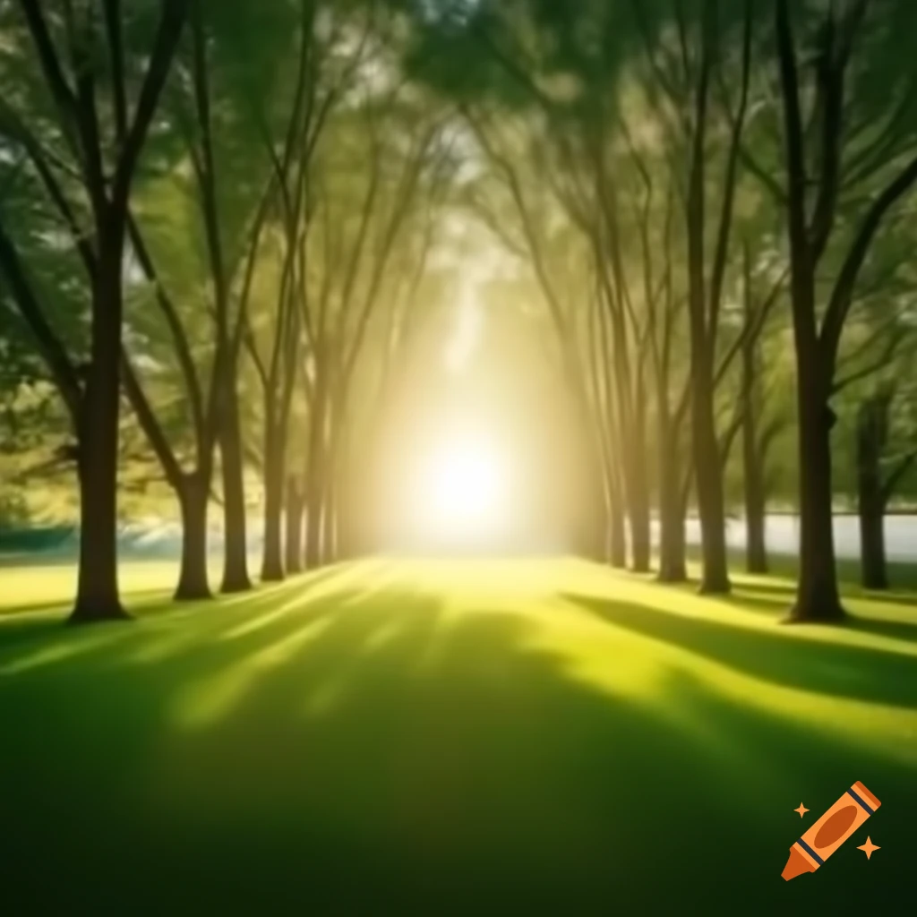Trees illuminated by afternoon sun