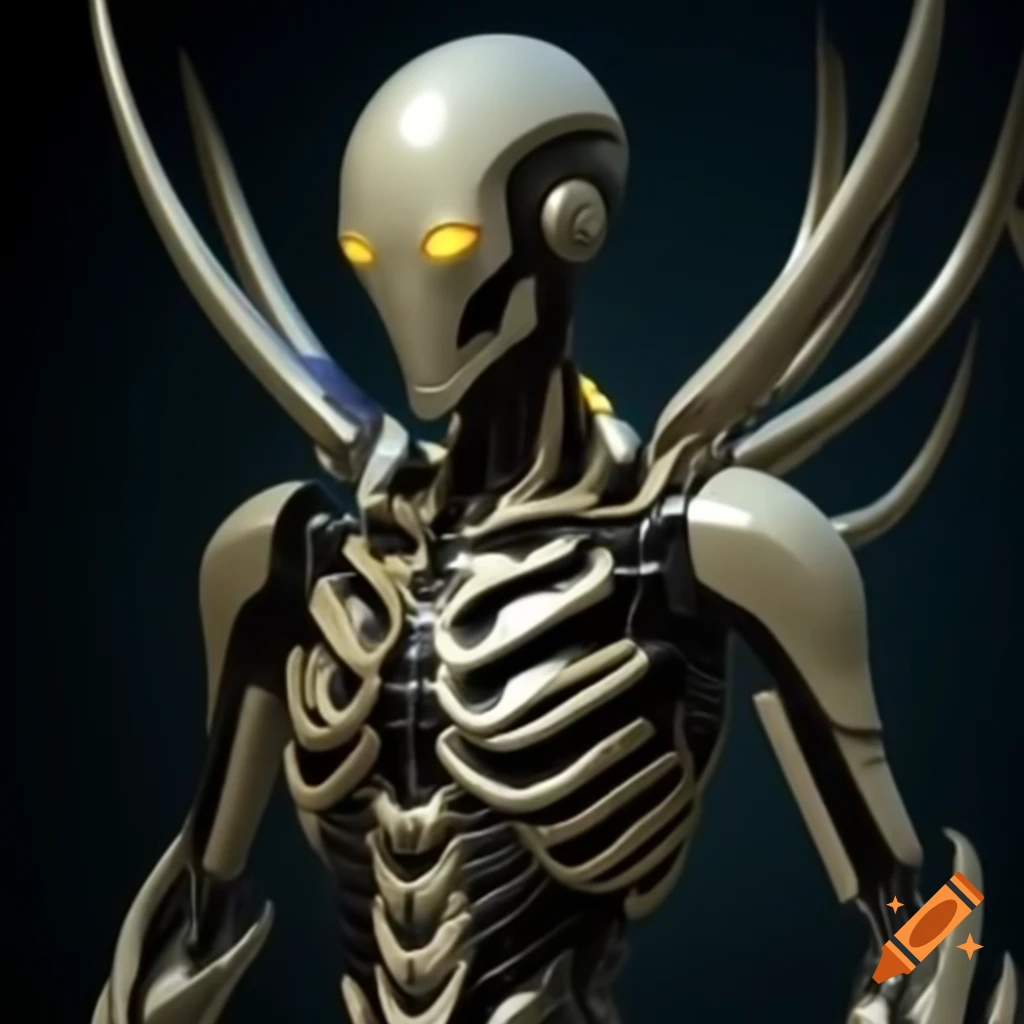 Eldritch cyborg deity in Shin Megami Tensei art style