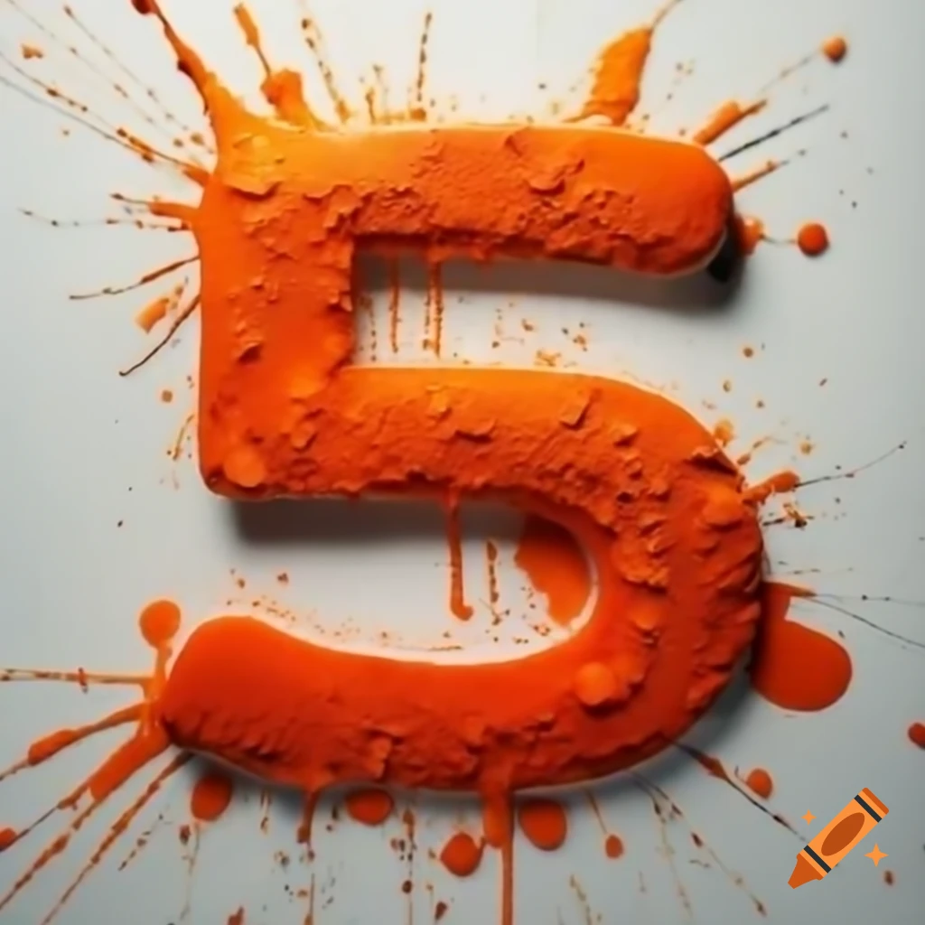 The letter a designed in bright splashy paint on craiyon