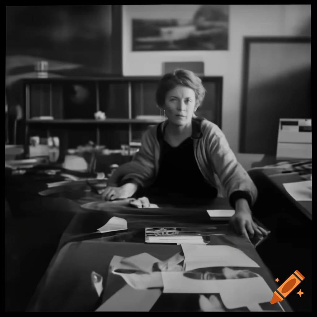 Female curator in a cluttered museum depot