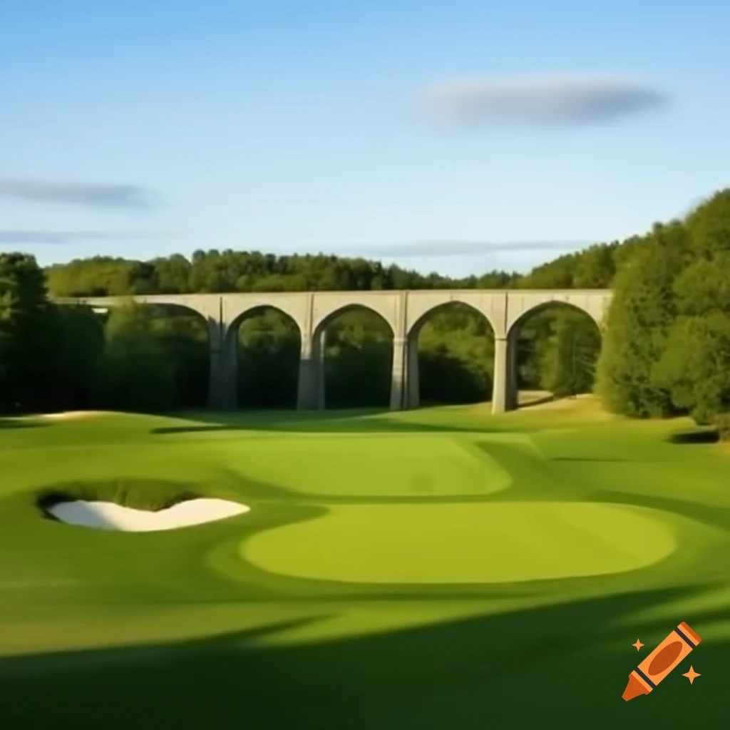 Golf green near Morlaix bridge