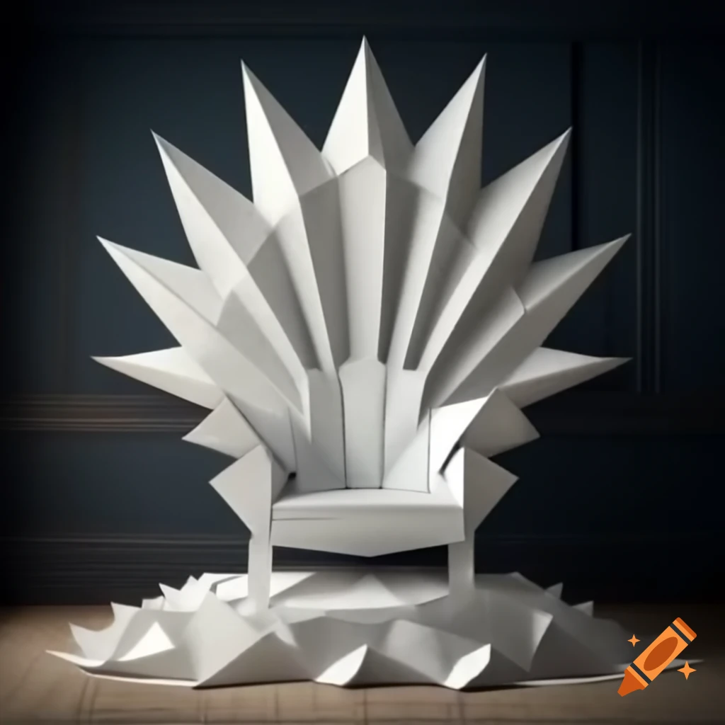 Elegant origami throne design