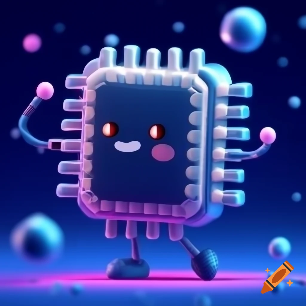Cute semiconductor character illustration