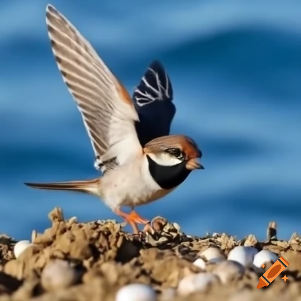 Sparrow attempting to dry up ocean to retrieve eggs