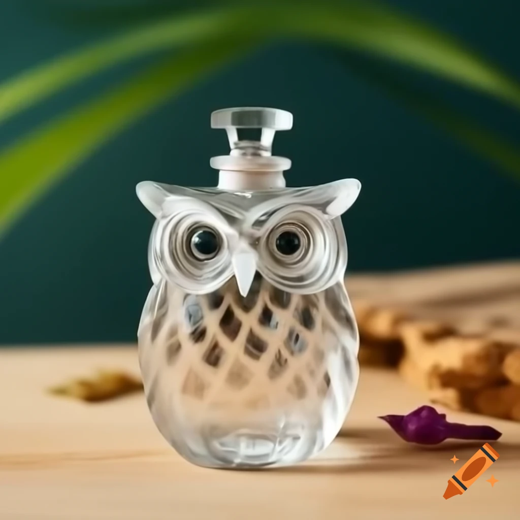 Crystal owl bottle with intricate design