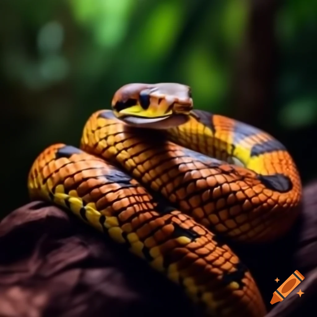 Close-up of a snake in natural surroundings
