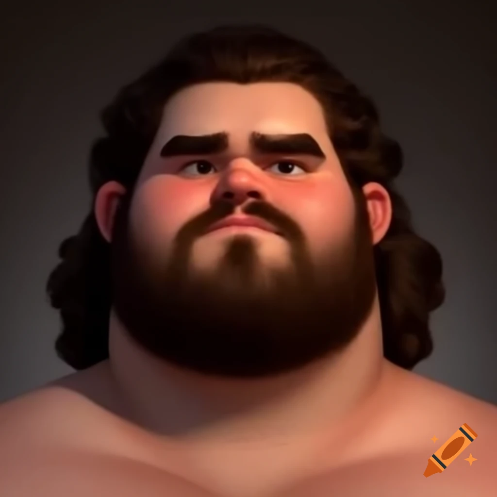 Man with beard and curly mullet hairstyle