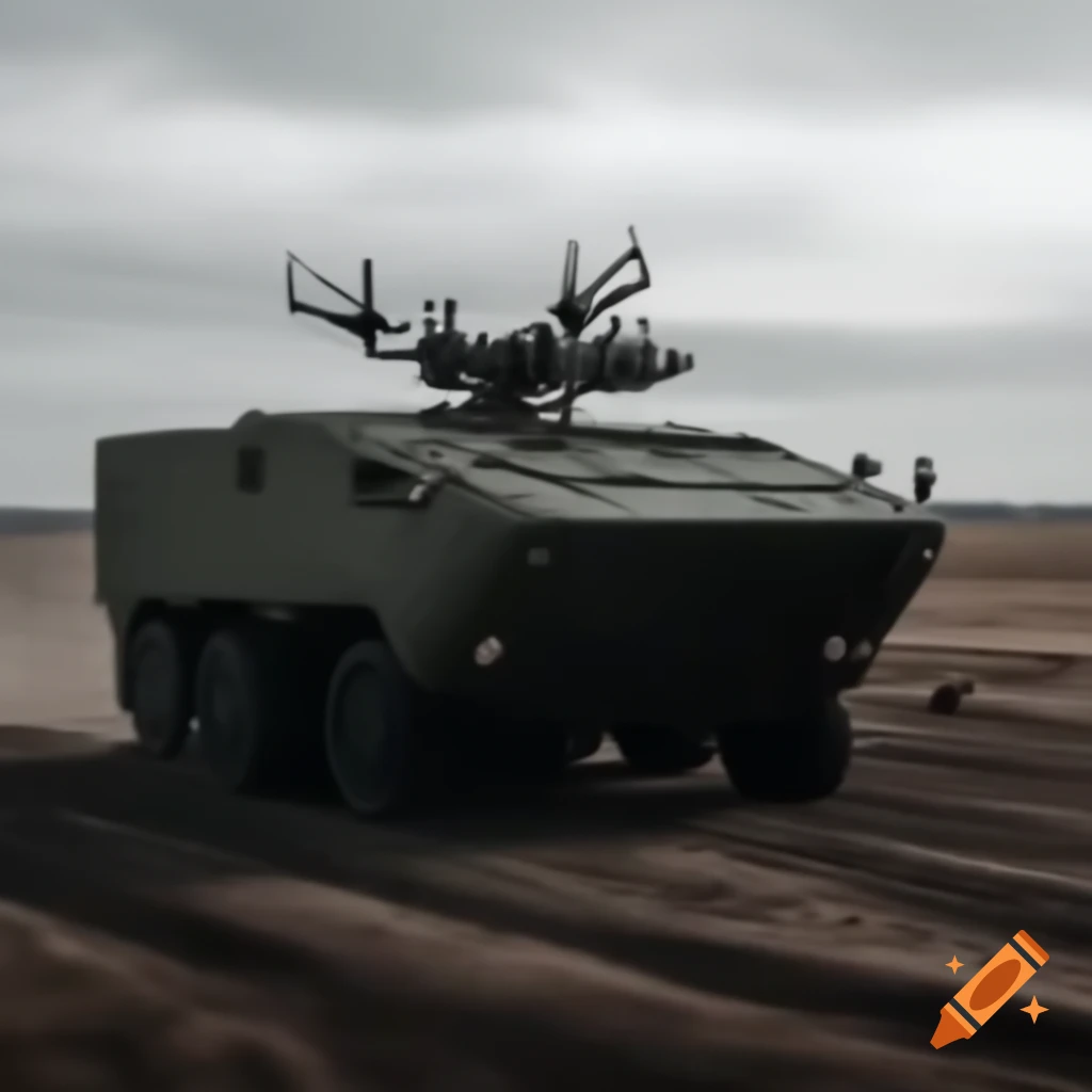 Military drones engaged in combat over battlefield with vehicles and soldiers