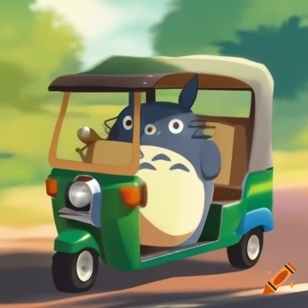 Totoró driving a tuktuk