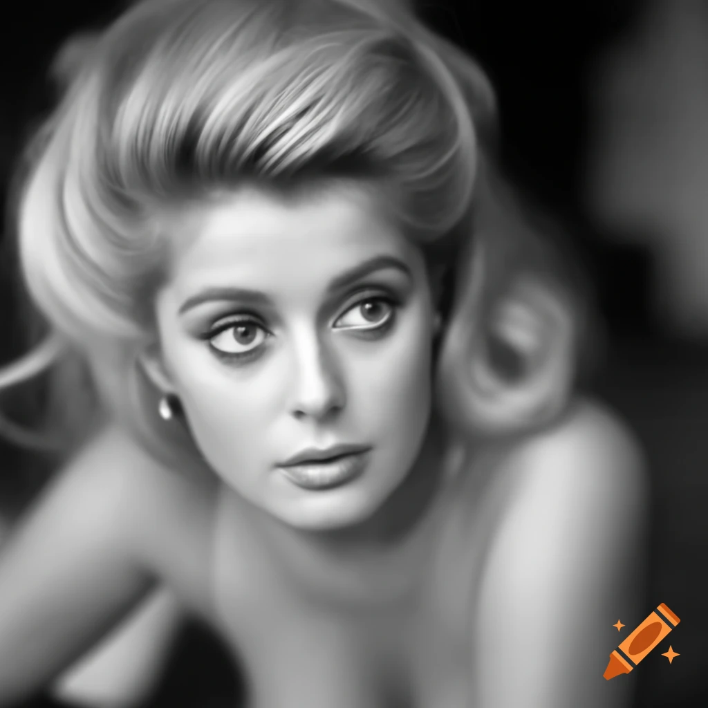 Candid shot of a beautiful European actress from 1964 with porcelain skin and blue eyes