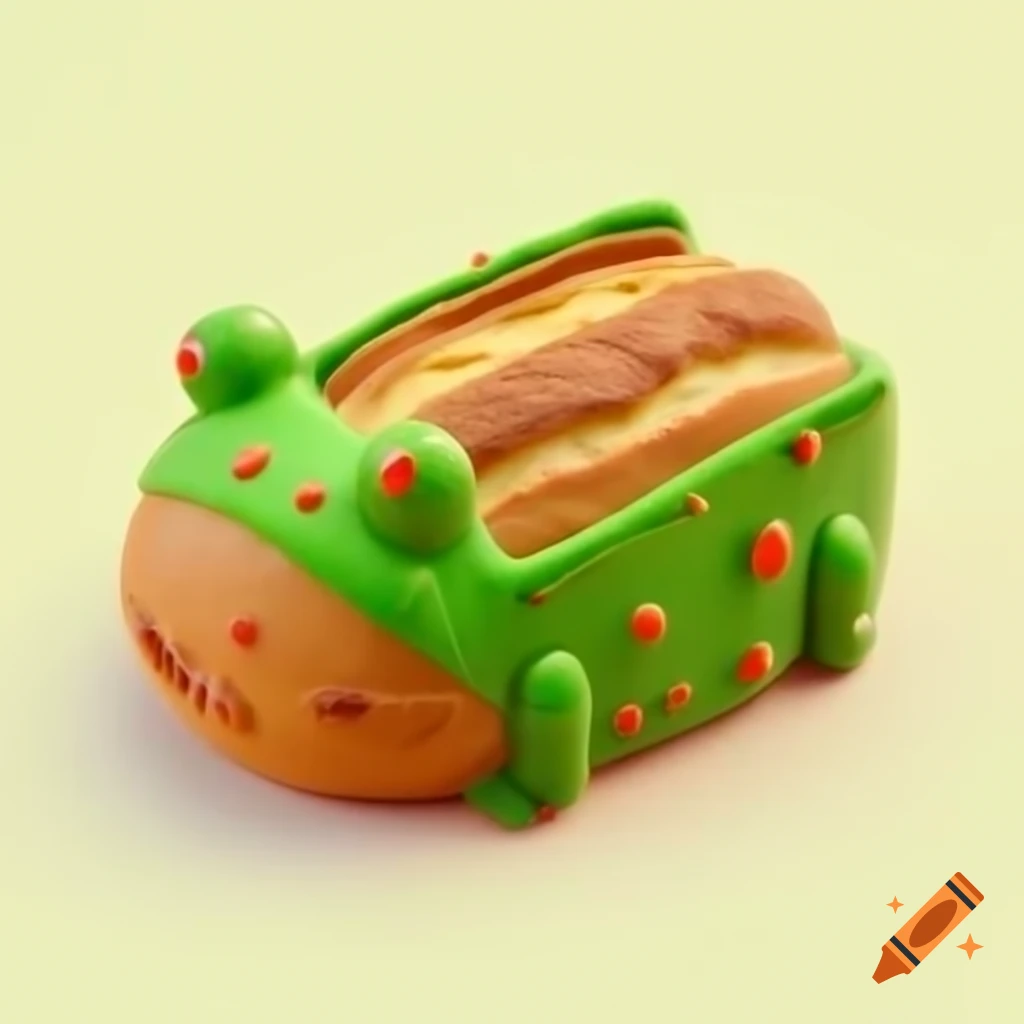 Frog-shaped loaf of bread