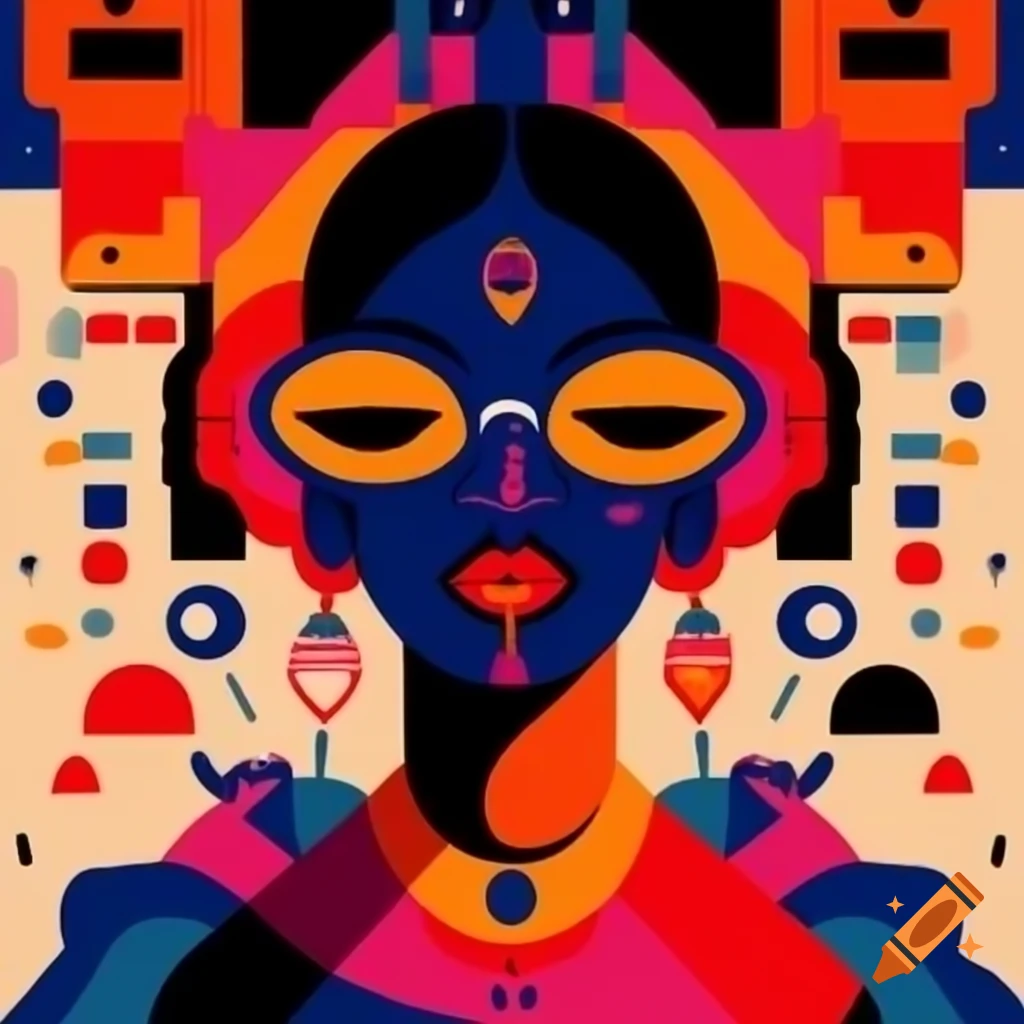 Bold design representing female empowerment with vibrant colors