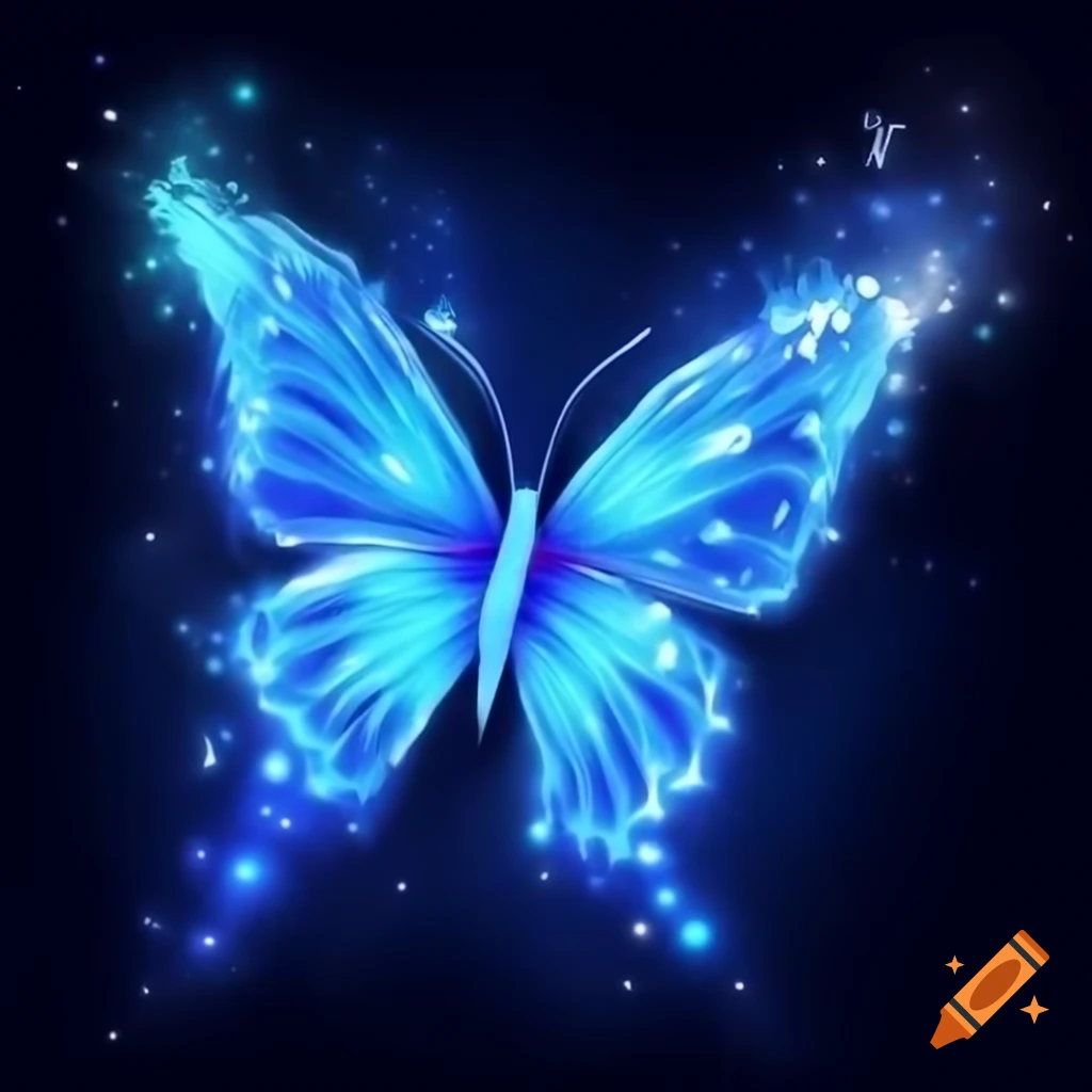 Luminous fairy dust with blue butterfly