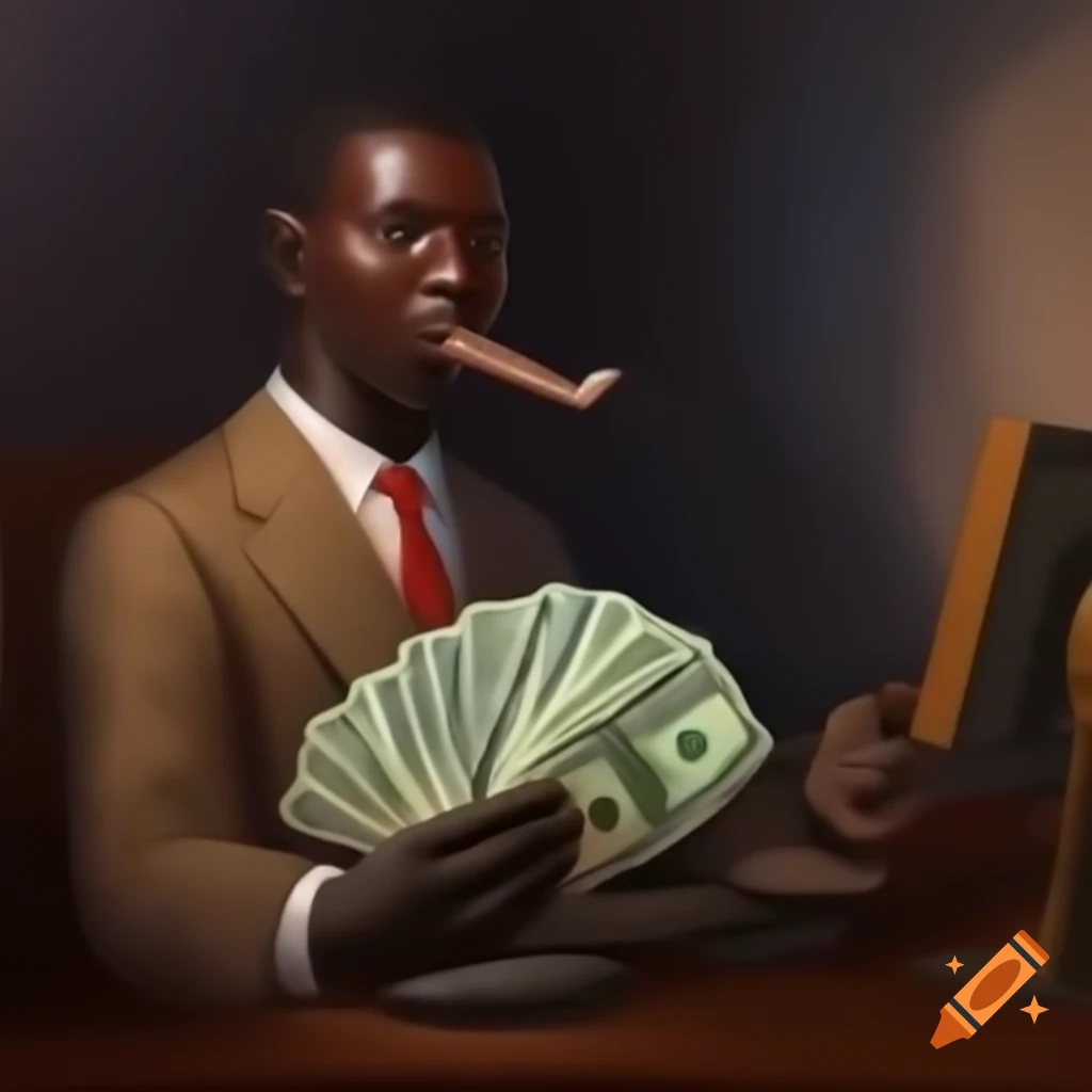 African man withdrawing money from a bank