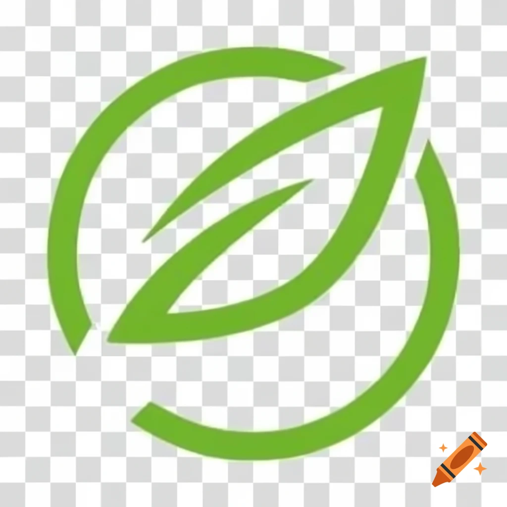 Green leaf logo with transparent background