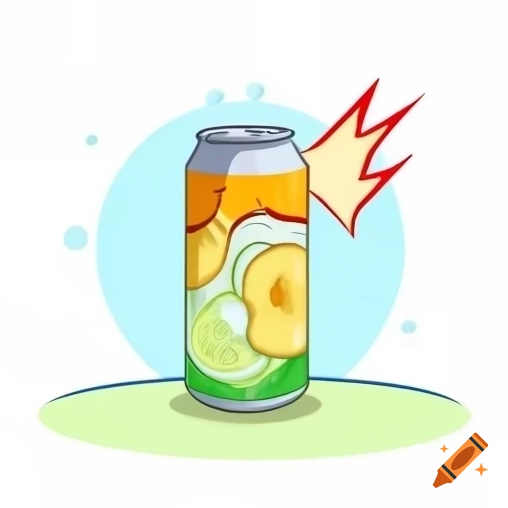 Stylized illustration of an energy drink can affecting stamina and sleep patterns