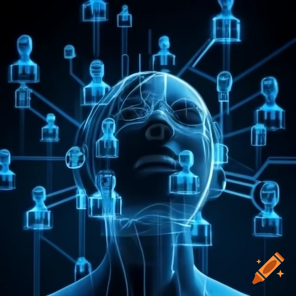 Illustration of technology overwhelming people in a stressful environment