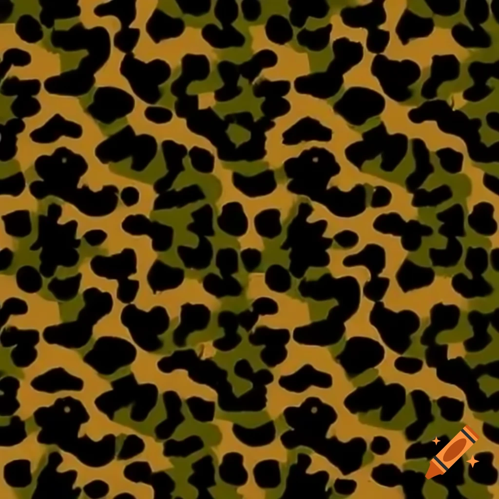 Leopard pattern combined with military camouflage design